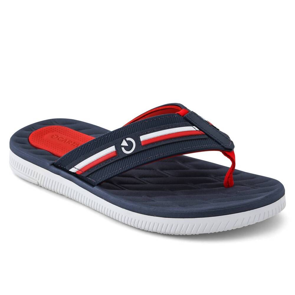 NEW CARTAGO men's napoles flip flops in white/blue/red